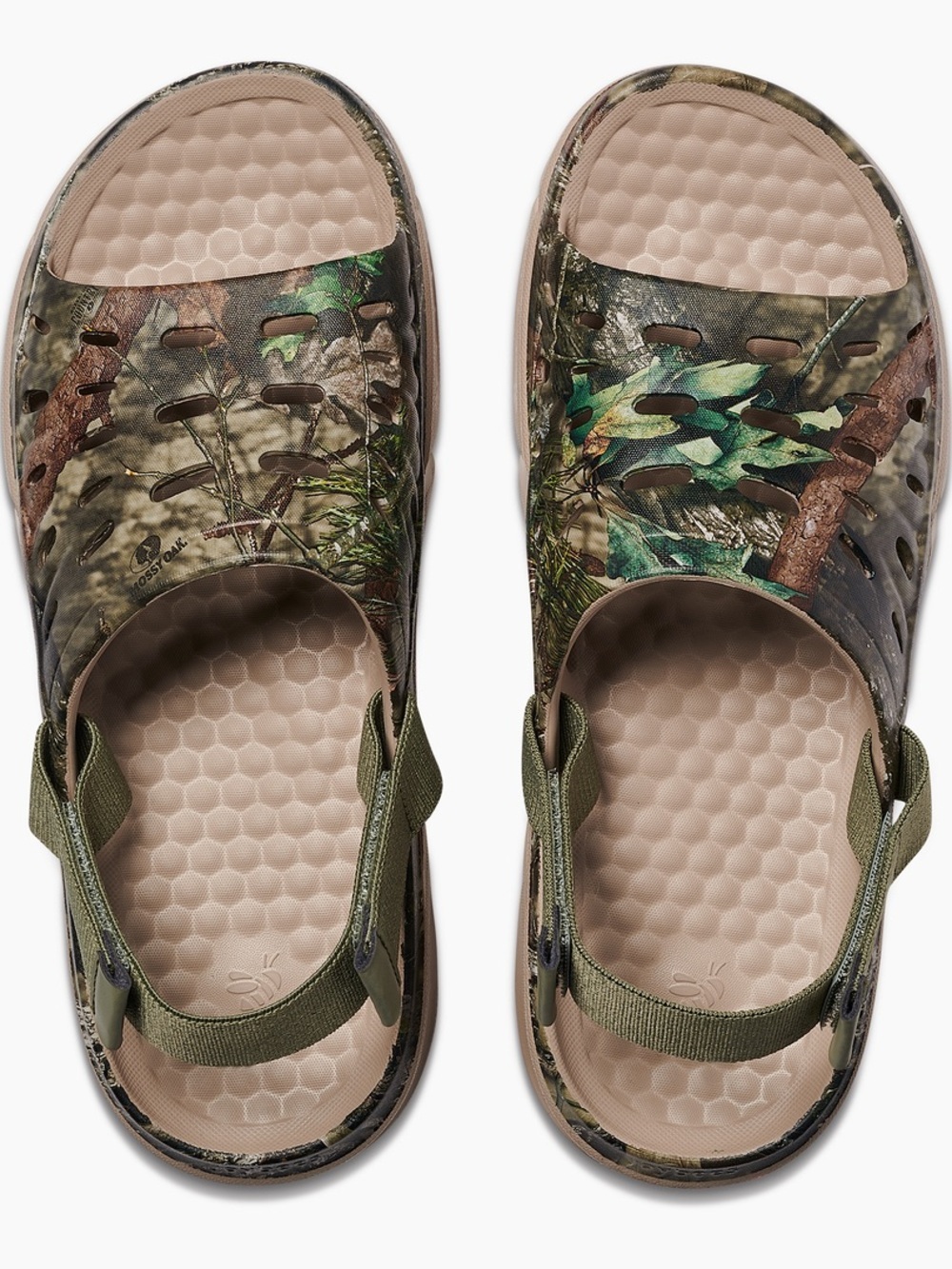 Joybees Men's Camouflage Slide Beach Sandals Adjustable Back Strap Size 8 NWT